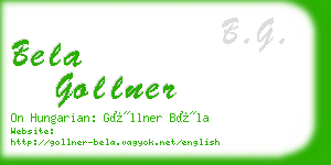 bela gollner business card